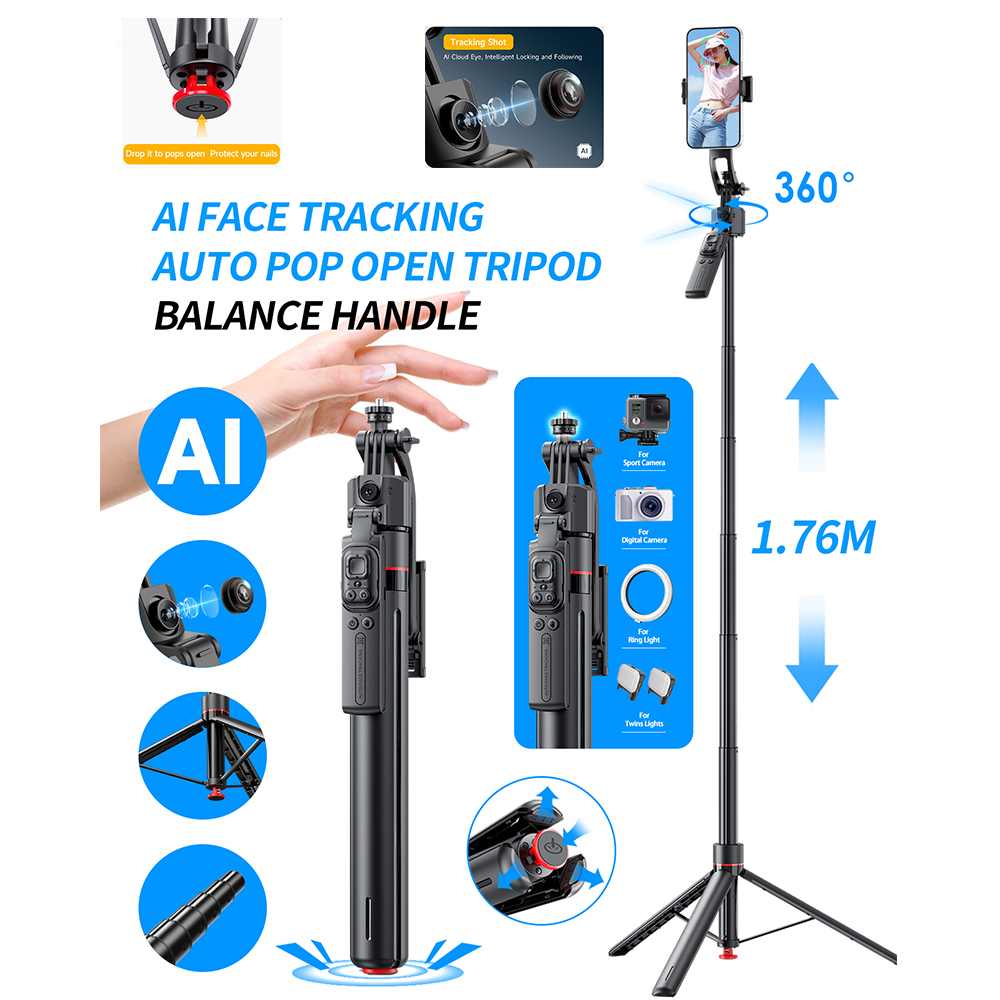 Auto Tracking Tripod - Selfie Stick da salto con treppiede
