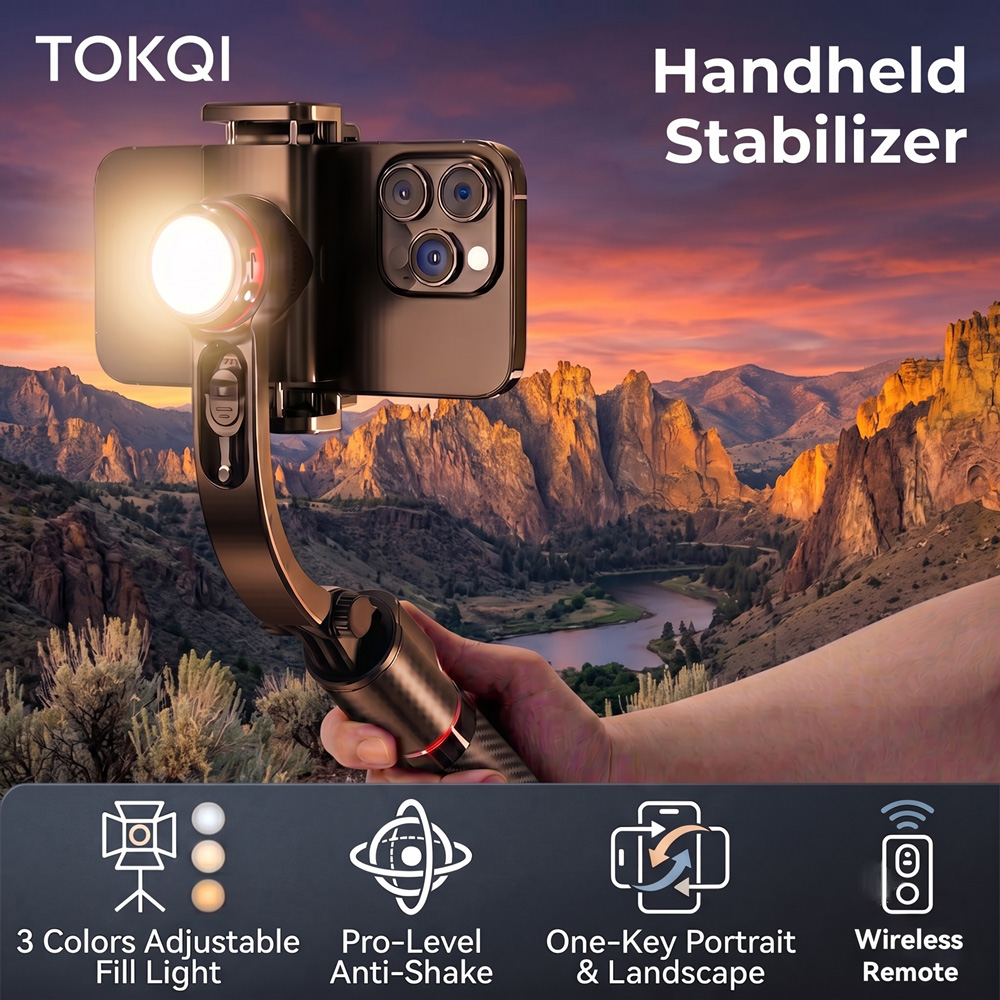 Auto Tracking Tripod - TOKQI Stabilizzatore Gimbal Anti-Vibrazione in Lega